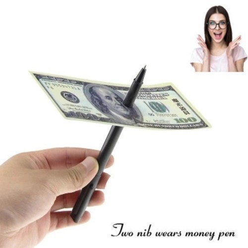 Magic pen through bill trick - pen,